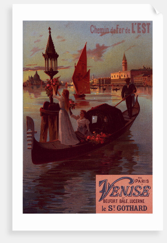 Poster for la Compagnie de l'Est: Venise. D'Alesi by F. Hugo