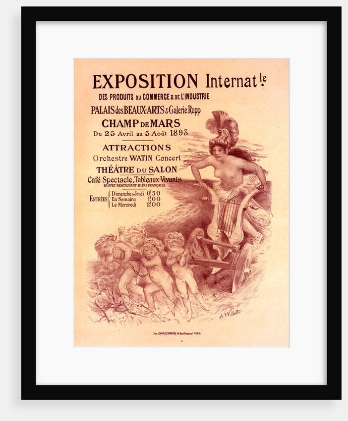 Poster for l' Exposition internationale des Produits du Commerce et de l'Industrie, au Champ de Mars by Adolphe Willette