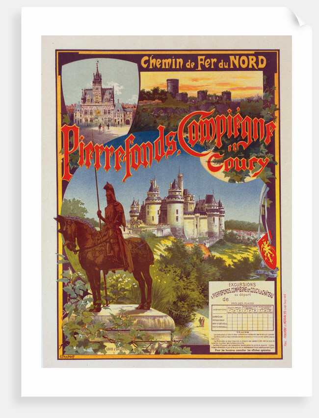Poster for la Cie du Nord: Pierrefonds by Gustave Fraipont