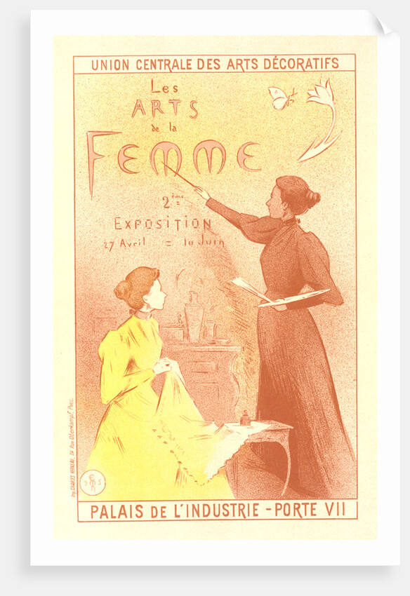 Poster for la deuxième Exposition des Arts de la Femme. Exhibition of art of the woman by Adolphe Étienne Auguste Moreau-Nélaton
