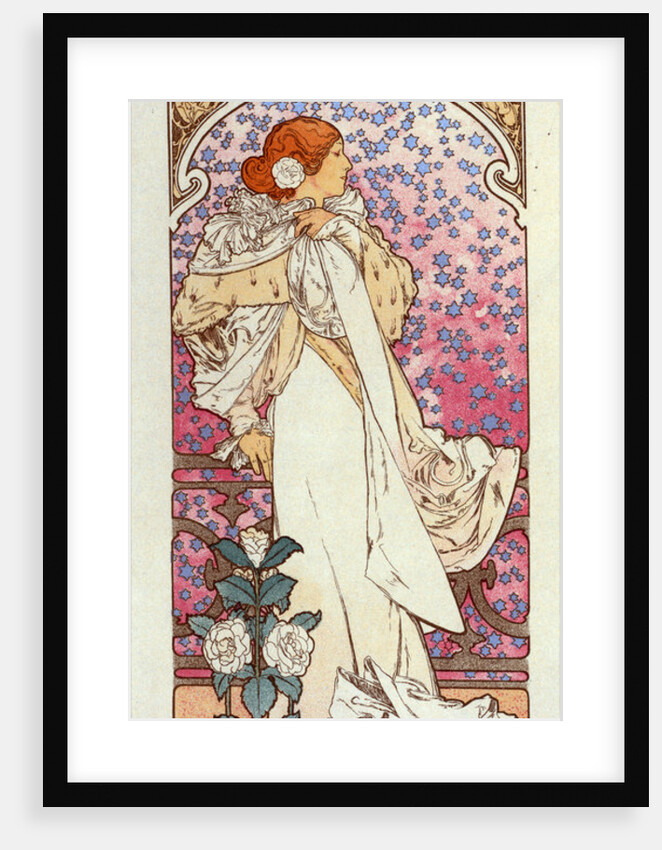 Poster for Théâtre de la Renaissance, la Dame aux Camélias, Sarah Bernhardt by Alphonse Mucha