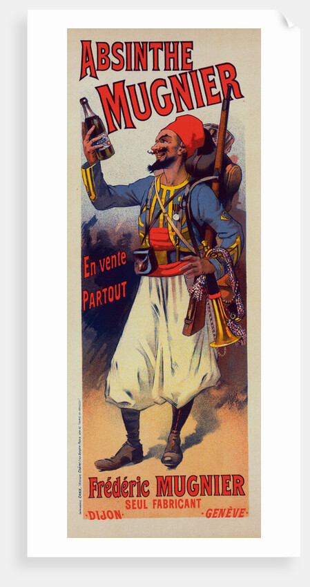 Poster for l' Absinthe Mugnier by Lucien Lefevre