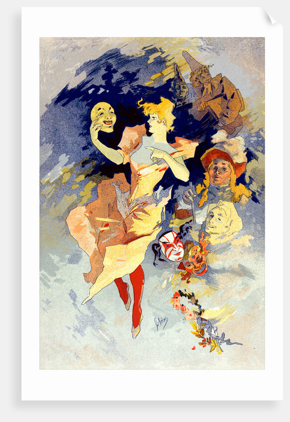 Poster La Comédie. crazy happiness by Jules Chéret