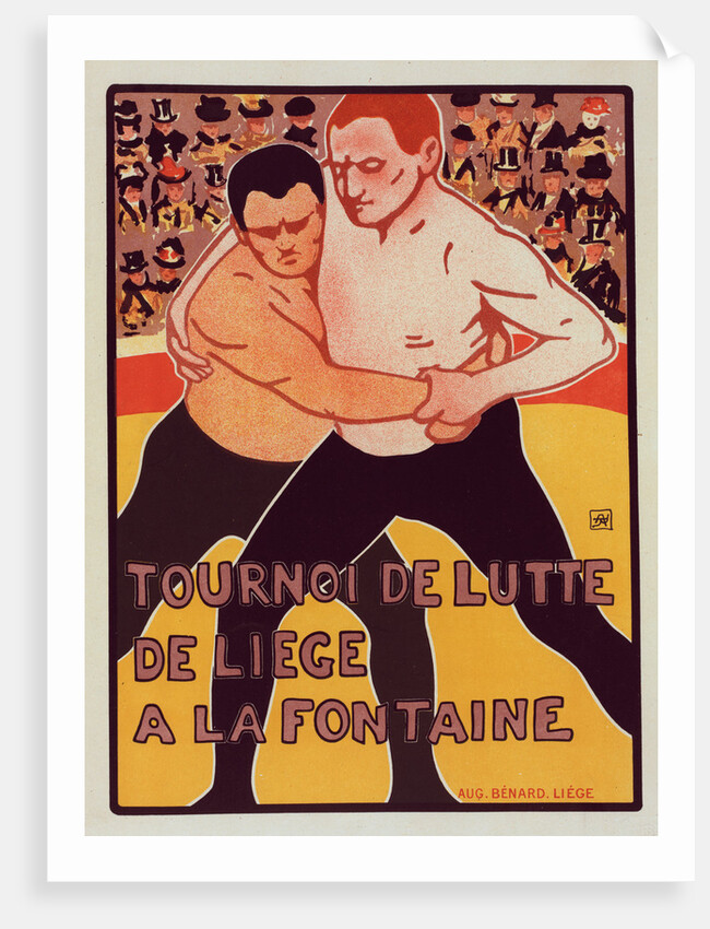 Belgium poster for Tournoi de Lutte, de Liege a la Fontaine by Armand Rassenfosse