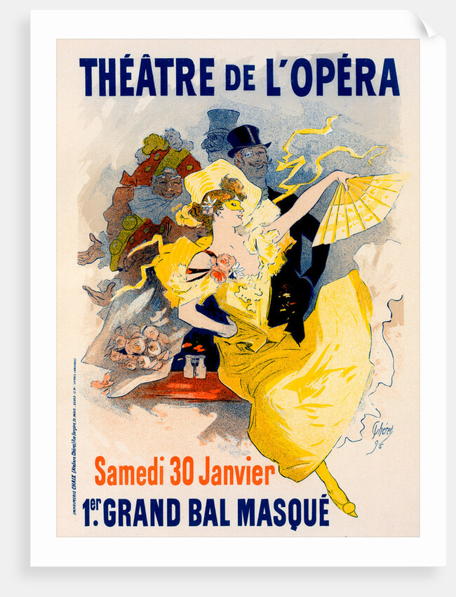 Poster for Théâtre de l'Opéra. Samedi 30 Janvier 1897. Premier Grand Bal Masqué by Jules Chéret