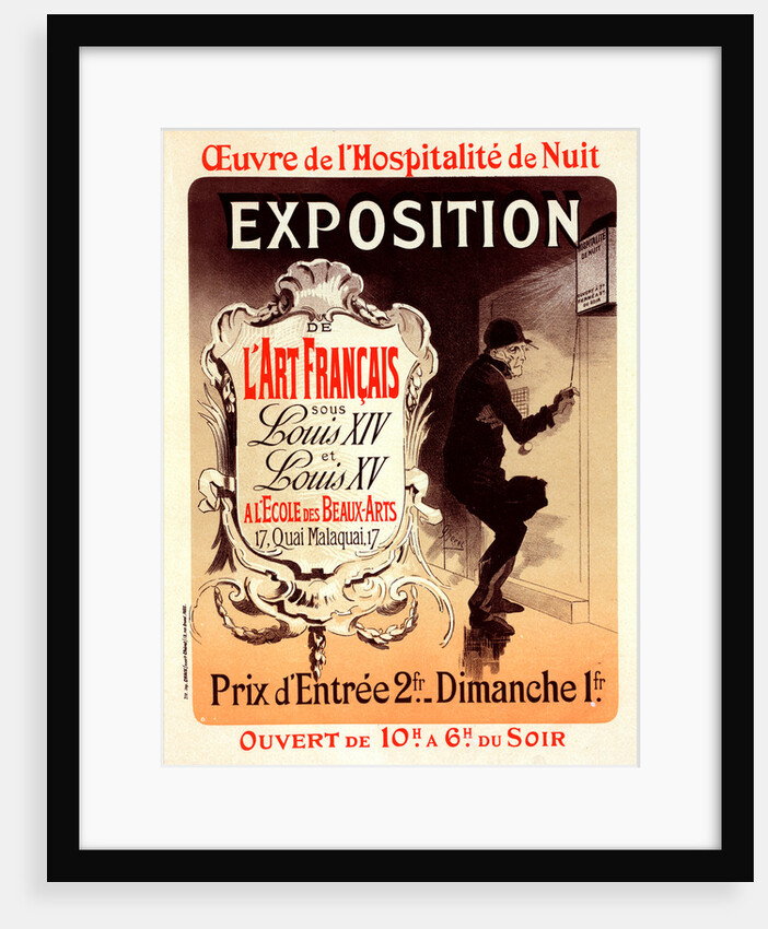 Poster for 'l'oeuvre de l'Hospitalité de Nuit' by Jules Chéret