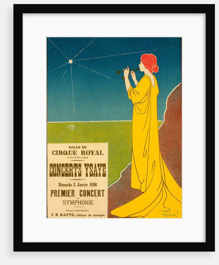 Belgium poster for Concerts Ysaye Brussel, Ysaye concerts, Salle du Cirque Royal, Brussel, 1895 by Georges Meunier