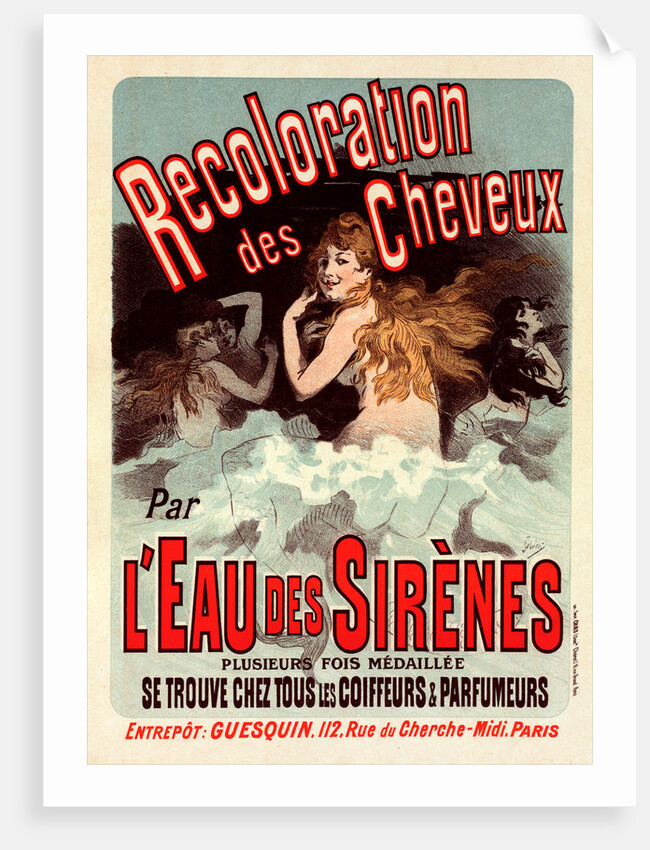 Poster for l' Eau de Sirènes by Jules Chéret