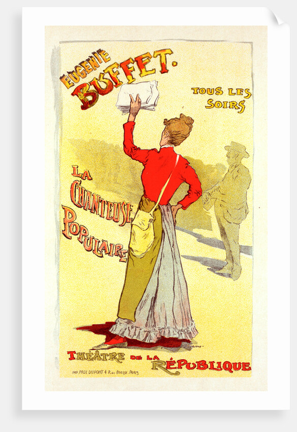 Poster for le Théâtre de la Renaissance, Eugénie Buffet, la chanteuse populaire by Léopold Stevens