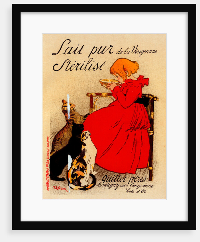 Poster for Lait pur stérilisé de la Vingeanne by Théophile Alexandre Steinlen
