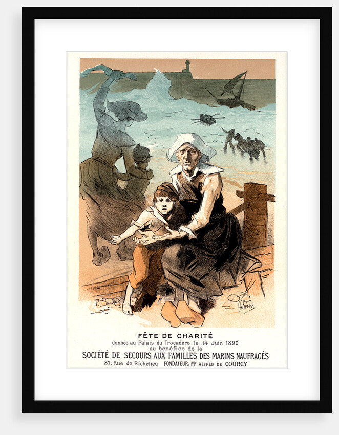 Poster for une fête de charité au bénéfice de la Société de Secours aux Familles des Marins naufragés by Jules Chéret