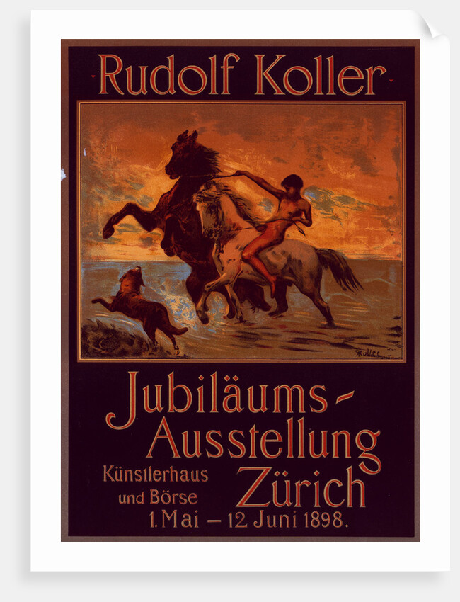 Poster for Jubiläums Ausstellung. Exposition d'un jubilé artistique à Zurich by Rudolf Koller