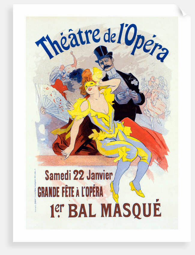 Poster for the 1er. bal masqué, la Grande Fête à l'Opéra, 22 janvier by Jules Chéret