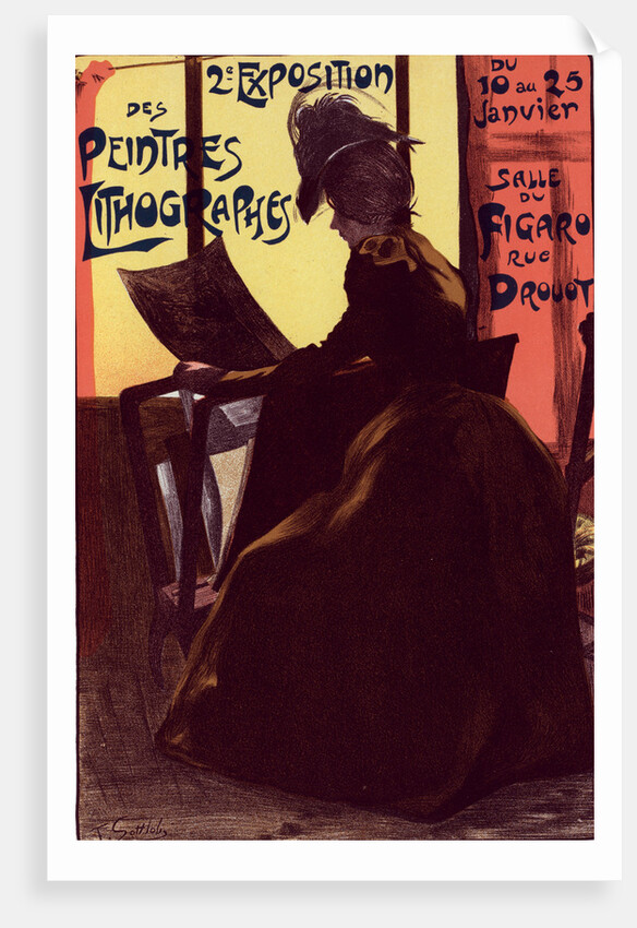 Poster for la 2e Exposition des Peintres-Lithographes. Second exhibition of Lithography Painters, Salle du Figaro, rue Drouot Paris, 1899 by Fernand-Louis Gottlob