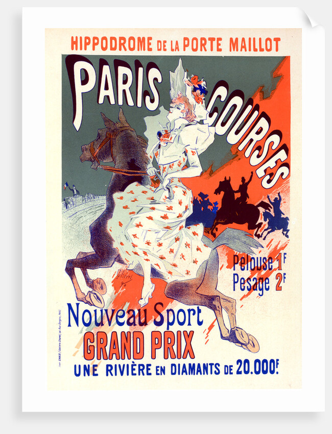 Poster for l'Hippodrome de la Porte-Maillot, Paris-Courses by Jules Chéret