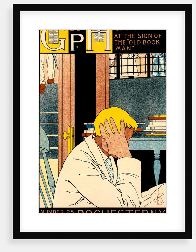 American poster for la librairie The Old Book Man by M. Louise Stowell