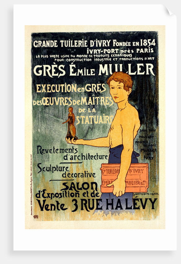 Poster for la Grande Tuilerie d'Ivry (Usine Émile Muller) by Alexandre Charpentier