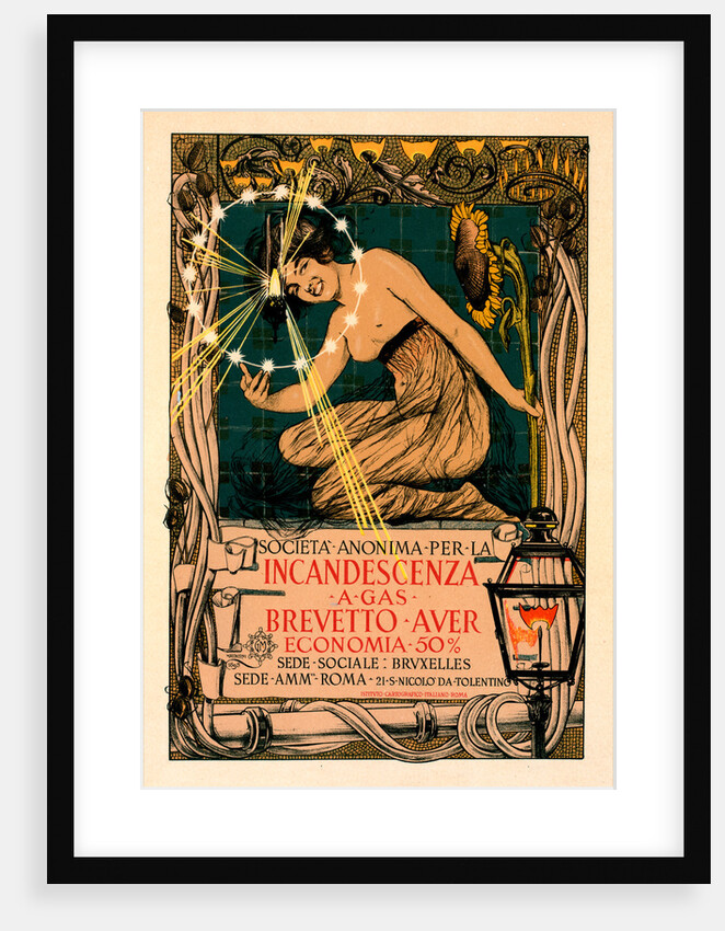 Italian poster for l' Incandescence par le Gaz, Système Auer by Giovanni Maria Mataloni