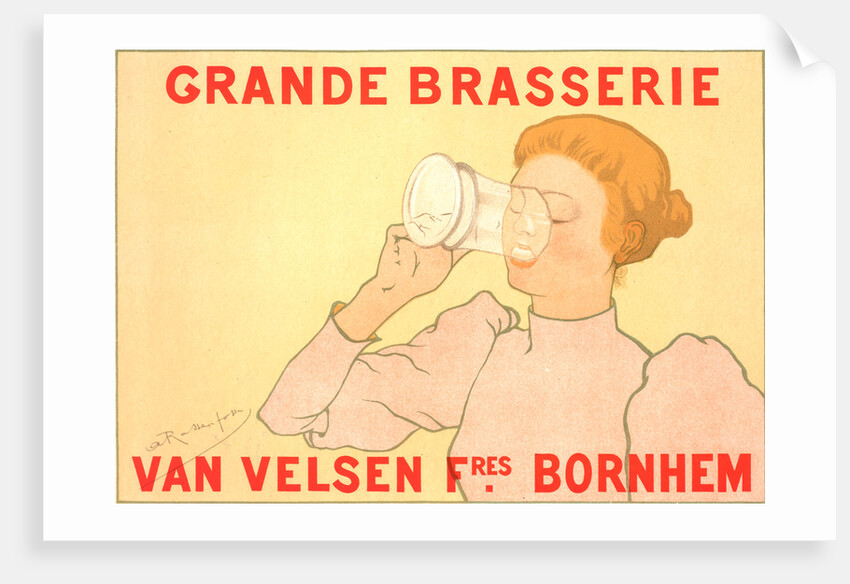 Belgian poster. Grande Brasserie Van Velsen frères. Bornhem by Armand Rassenfosse