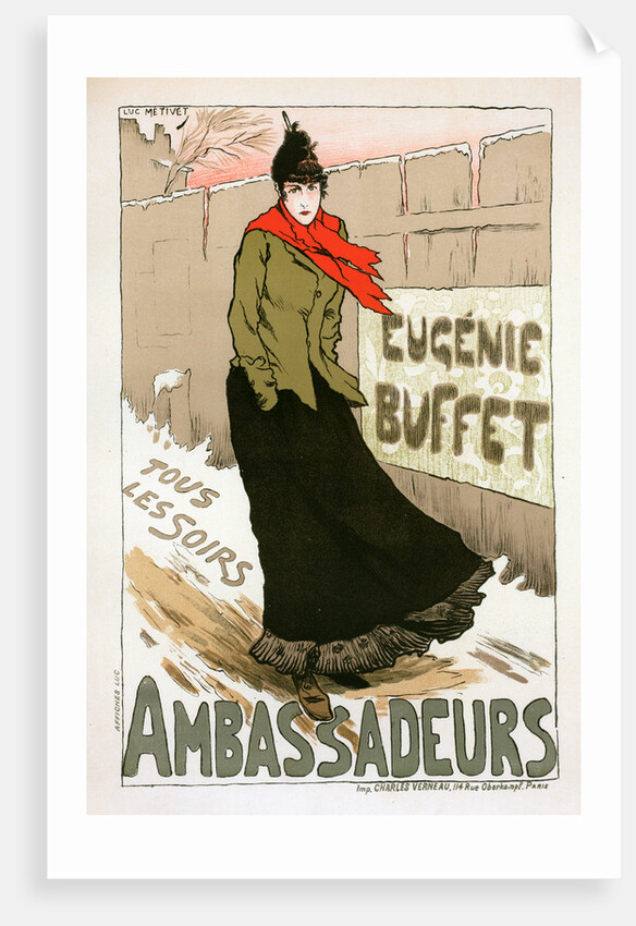 Poster for le Concert des Ambassadeurs, Eugénie Buffet by Lucien Marie François Métivet