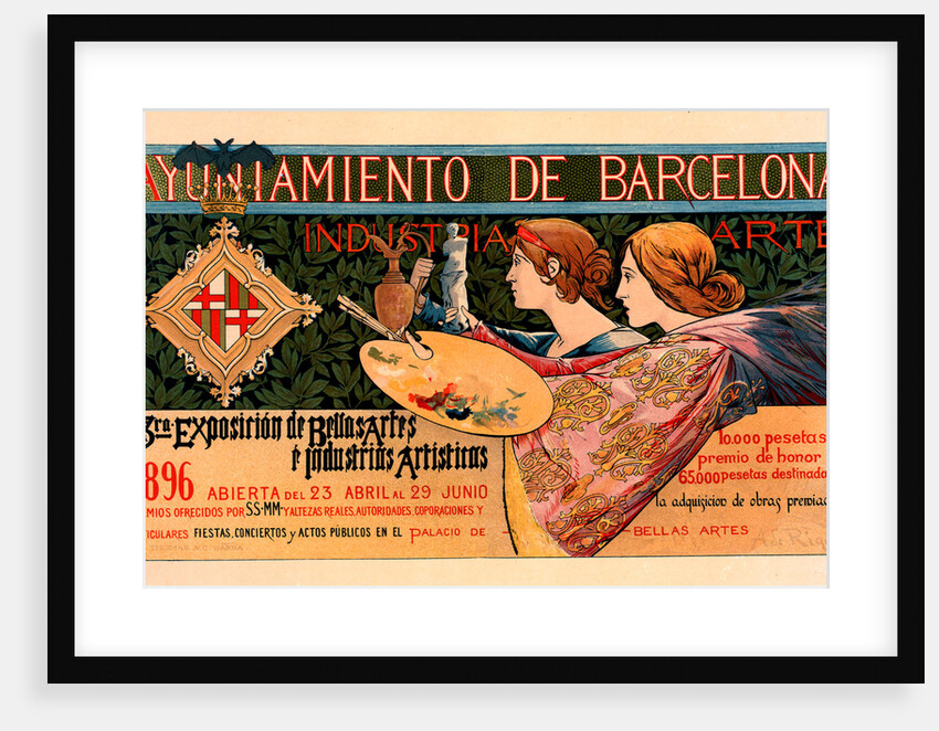 Spanish poster for la Triosième Exposition de Barcelone by Alexandre de Riquer