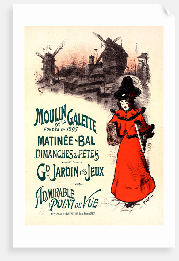 Poster for le Moulin de la Galette. Auguste by Roedel