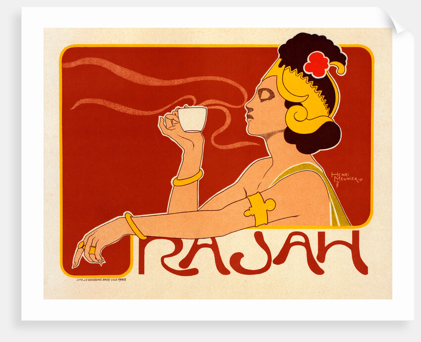 Belgian Poster for le Café Rajah by Henri Georges Jean Isidore Meunier