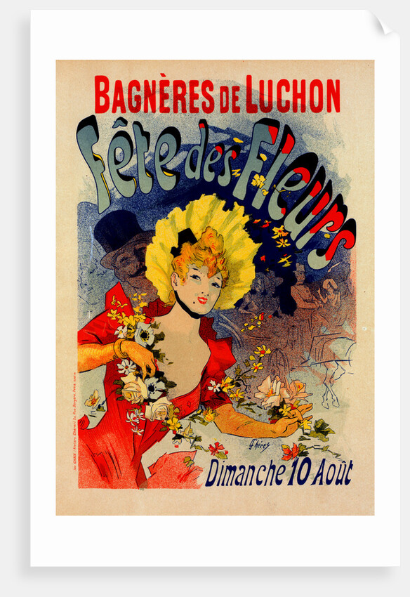 Poster for Fête des Fleurs de Bagnères-de-Luchon. Flower festival in August by Jules Chéret