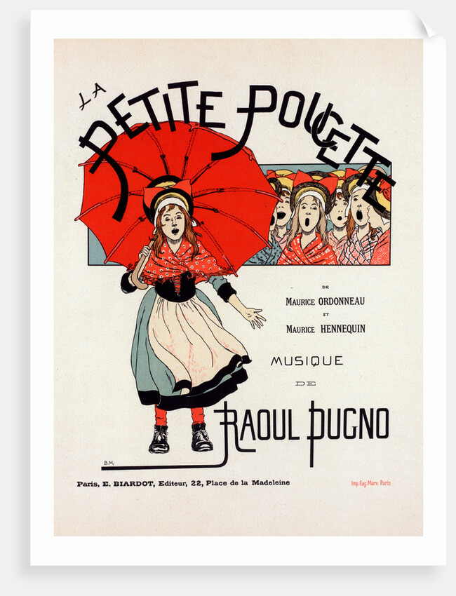 Poster for l'opérette la Petite Poucette by Louis-Maurice Boutet de Monvel