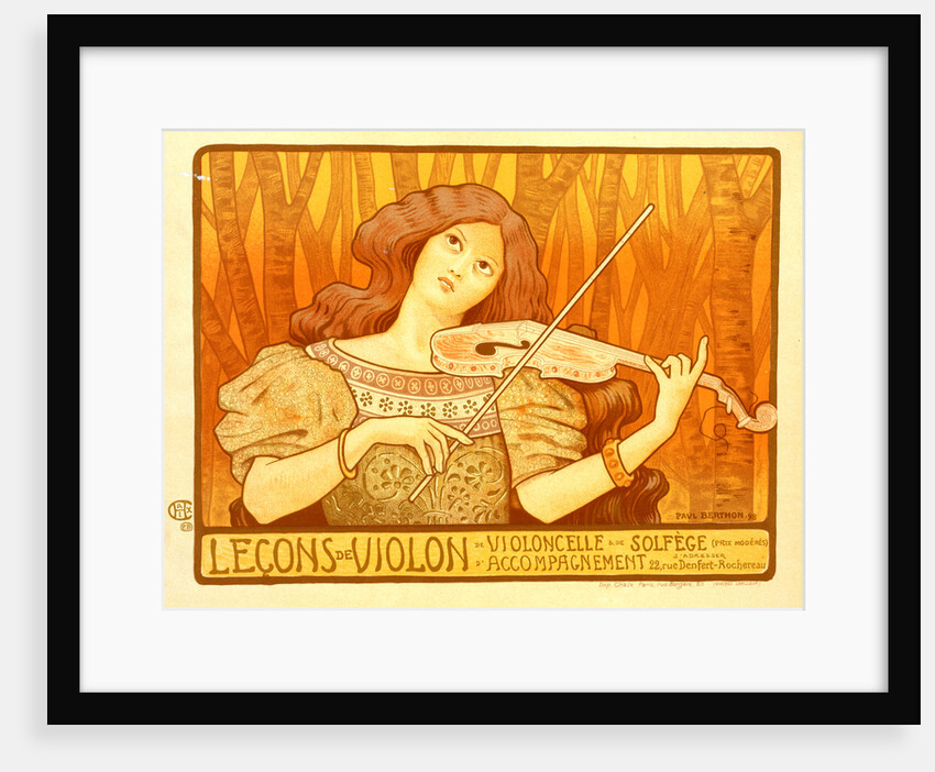 Poster for Leçons de Violon. The violin lesson by Paul Berthon