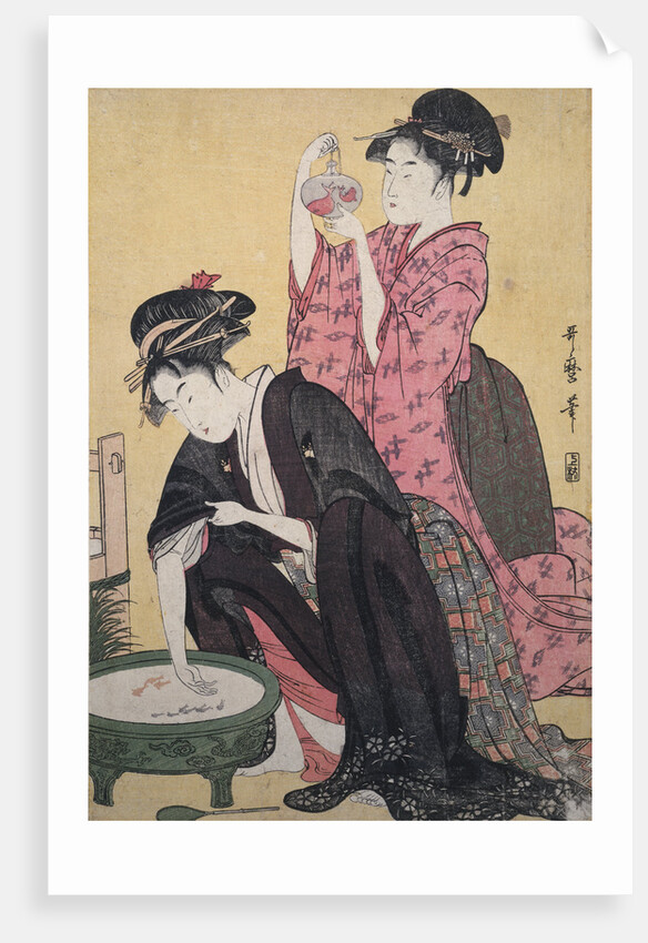 Kingyo,[Goldfish by Utamaro Kitagawa