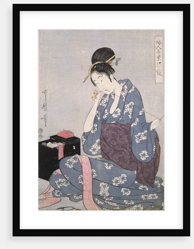 Hari-shigoto, Needlework by Utamaro Kitagawa