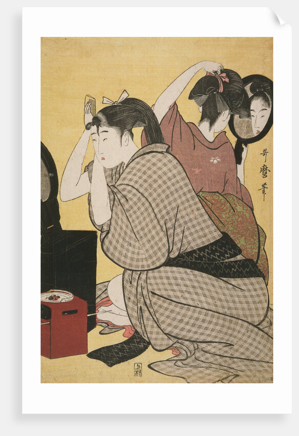 Kami-yui, Dressing the hair by Utamaro Kitagawa