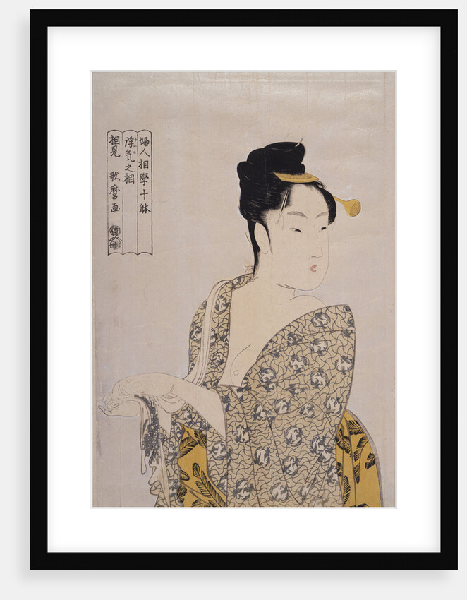 Uwaki no sô, The fancy-free type. Collection Fujin sôgaku juttai, Ten types in the physiognomic study of women by Utamaro Kitagawa