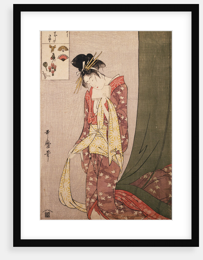 Ôgiya Hanaôgi, Ôgiya Hanaôgi, picture riddle by Utamaro Kitagawa