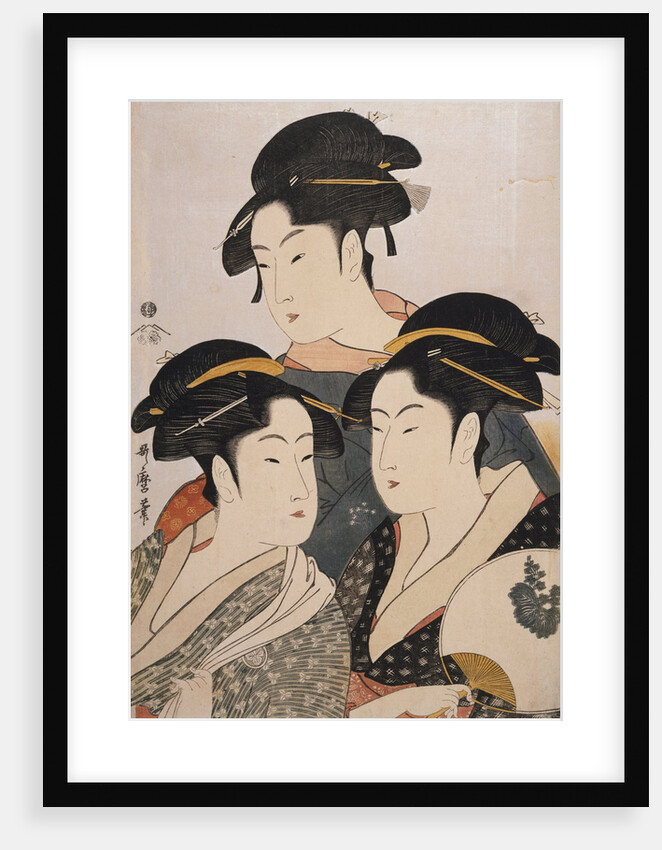 Tôji san bijin, Three beauties of the present day by Utamaro Kitagawa