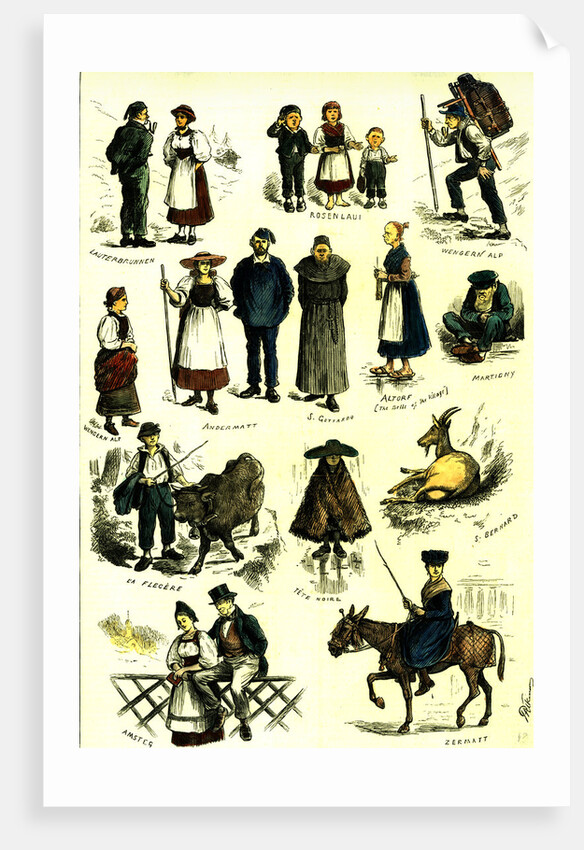 Switzerland Swiss Folk in 1883 by Anonymous