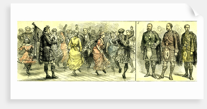 The Court in the Highlands 1880 the Gillie Ball Three Knights of the Garter Scotland by Anonymous