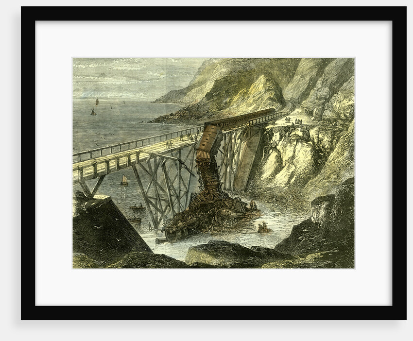 Bray Head Ireland 1867 Scene of the Accident on the Dublin Wicklow and Wenford Railway Kerry County Kerry by Anonymous