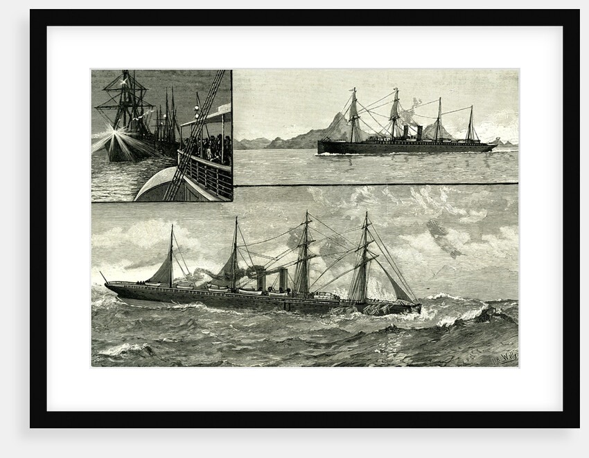 Steam Ship Ormuz Australia to England 1887 on the Voyage from Australia in the Suez Canal Passing Through the Straits of Bab-El-Mandeb Doing Fourteen Knots an Hour in the Teeth of a Full Gale by Anonymous