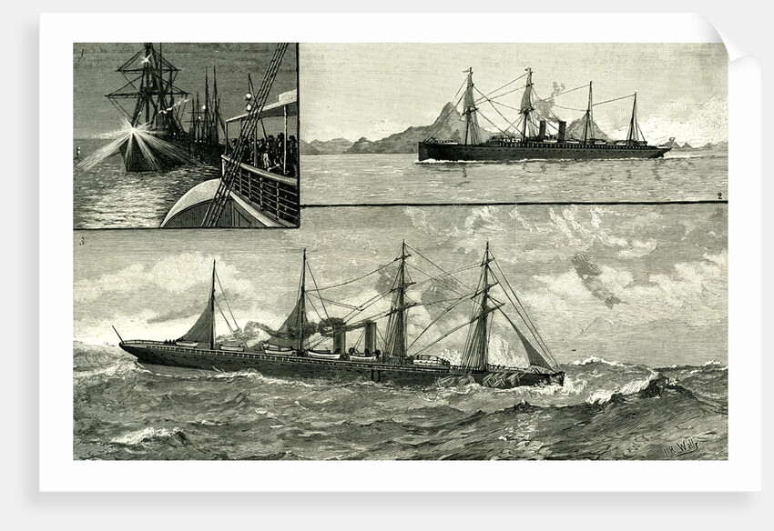 Steam Ship Ormuz Australia to England 1887 on the Voyage from Australia in the Suez Canal Passing Through the Straits of Bab-El-Mandeb Doing Fourteen Knots an Hour in the Teeth of a Full Gale by Anonymous
