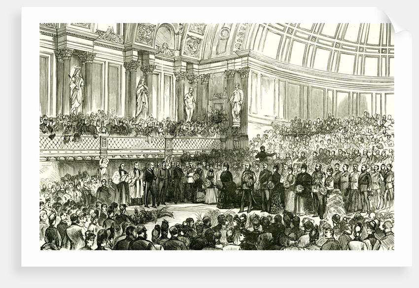 The People's Palace London UK 1887 Her Majesty Opening the Queen's Hall. East London. People Events by Anonymous