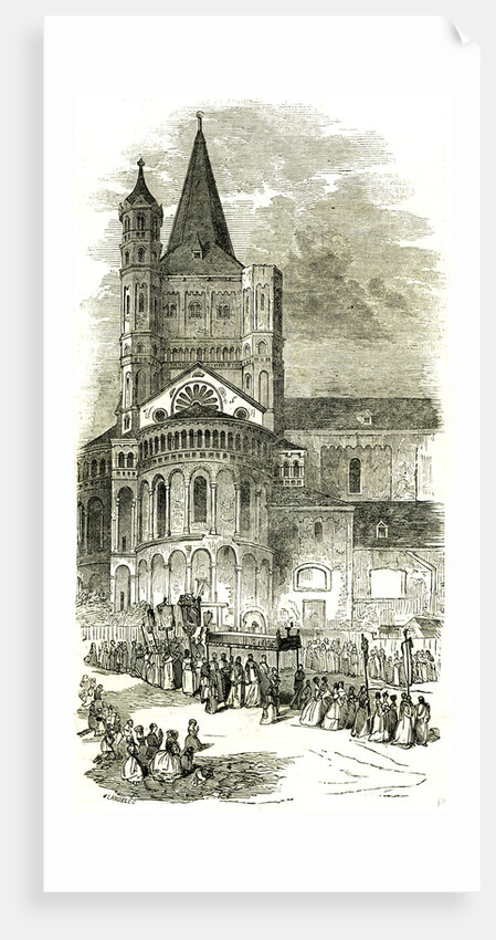 Procession to St. Martin's Cologne Köln 1846 Germany by Anonymous