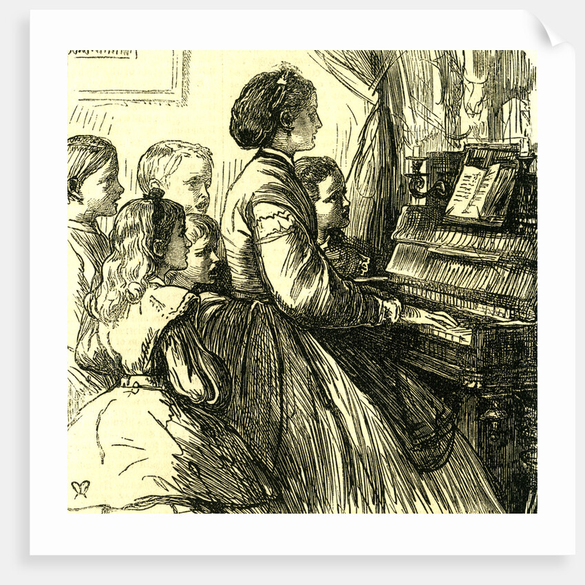 Mama at the Piano U.S.A. Teaching Little Songs to Little Ones Who Are to Sing Them 1866 United States, United States of America America by Anonymous