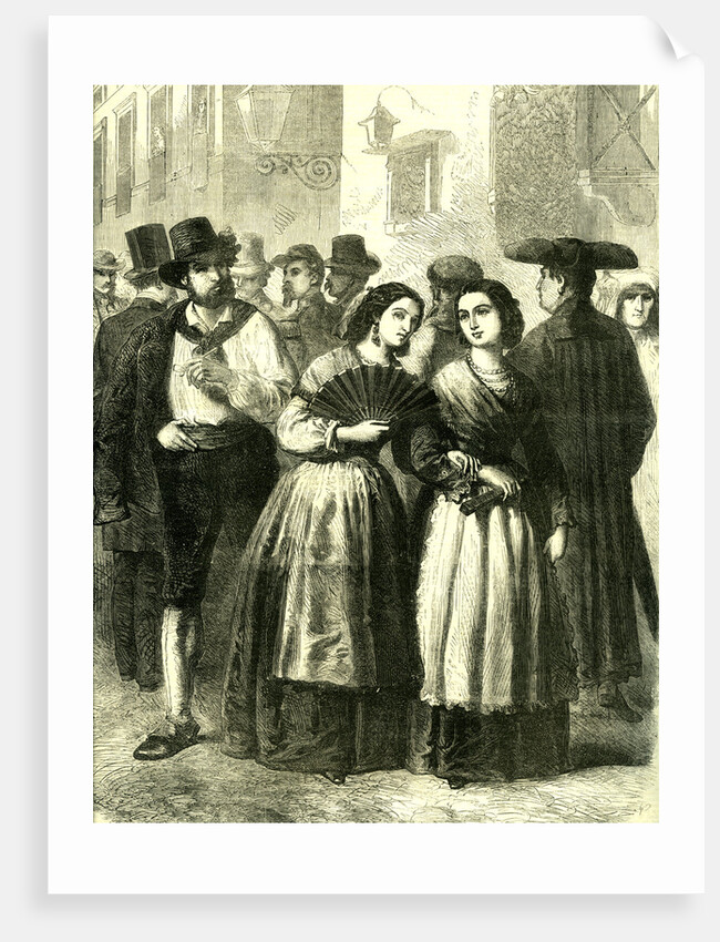 Holy Week Rome Italy 1866 Villagers Assembling for Religious Services by Anonymous