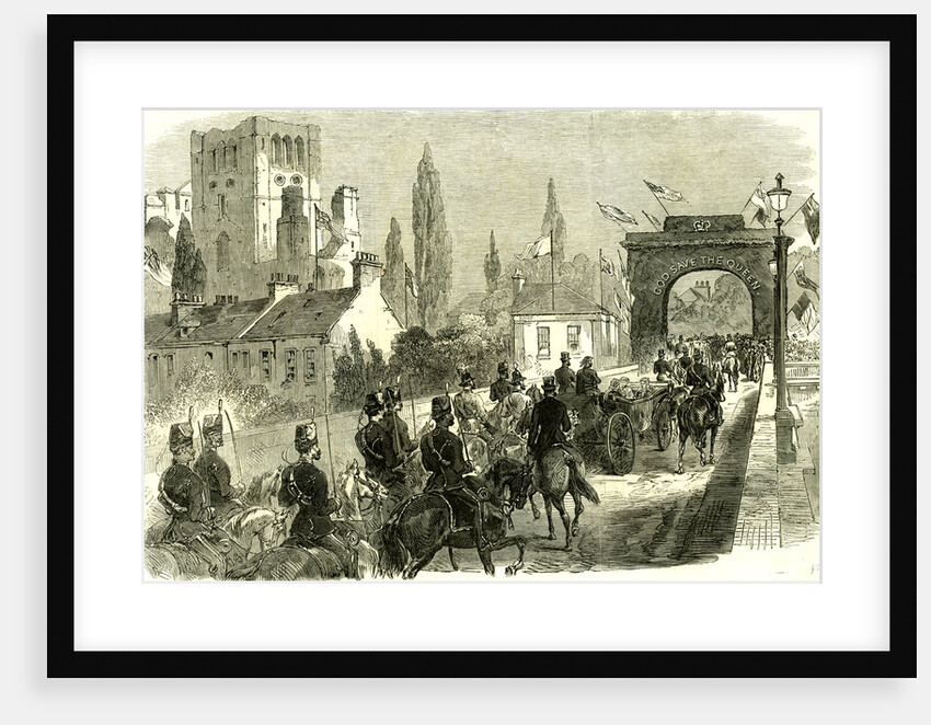 Kelso UK 1867 the Queen Crossing Kelso Bridge on Her Visit to the Scottish Border Great Britain by Anonymous