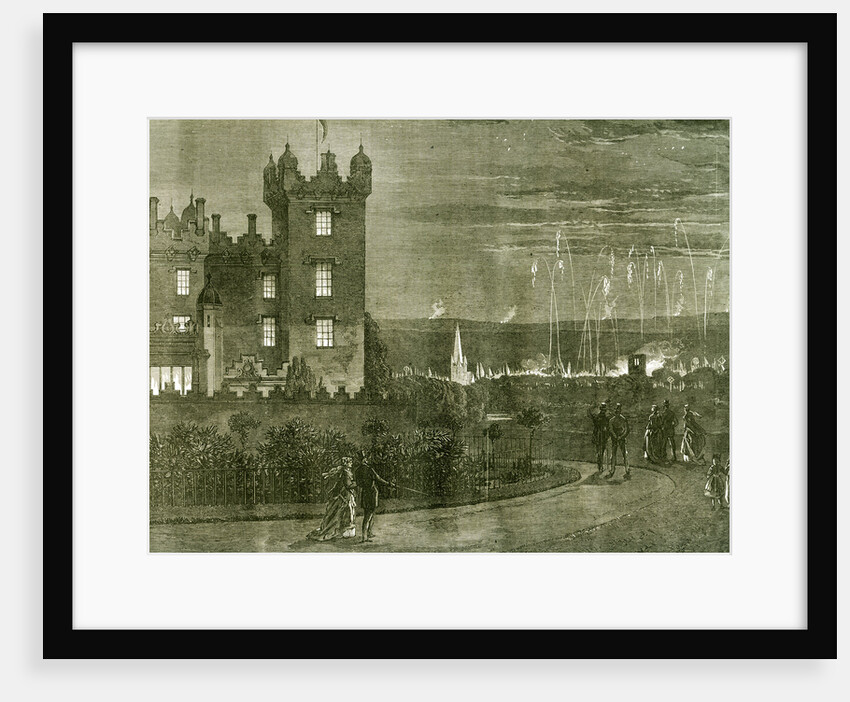 Kelso Castle 1867 UK The Queen's Visit to the Scottish Border the Fireworks and Beacon Fires Viewed from Floors Castle Great Britain by Anonymous
