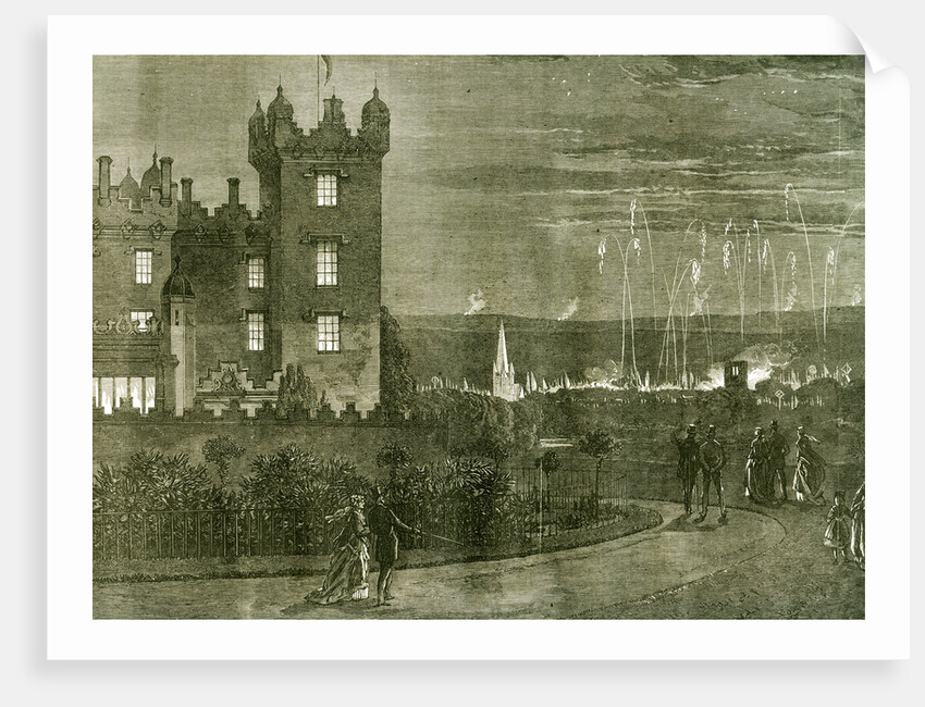 Kelso Castle 1867 UK The Queen's Visit to the Scottish Border the Fireworks and Beacon Fires Viewed from Floors Castle Great Britain by Anonymous