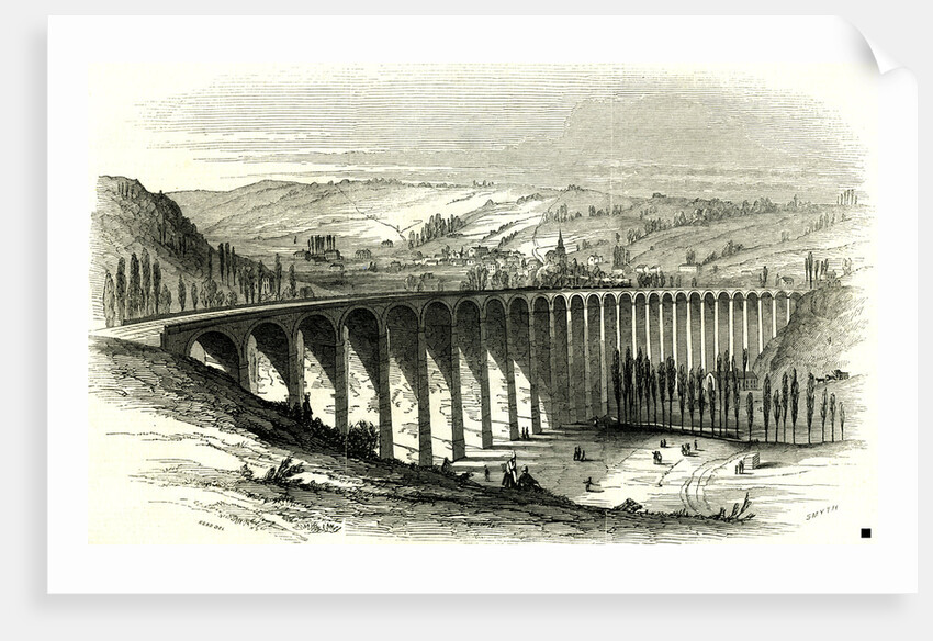 The Barentin Viaduct France 1847 Opening of the Rouen and Havre Railway by Anonymous