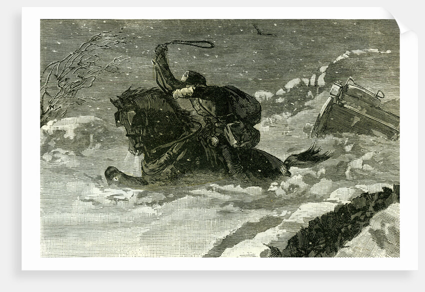 Between Staplehurst and Rochester UK 1887 Mail Cart in a Snow Drift by Anonymous